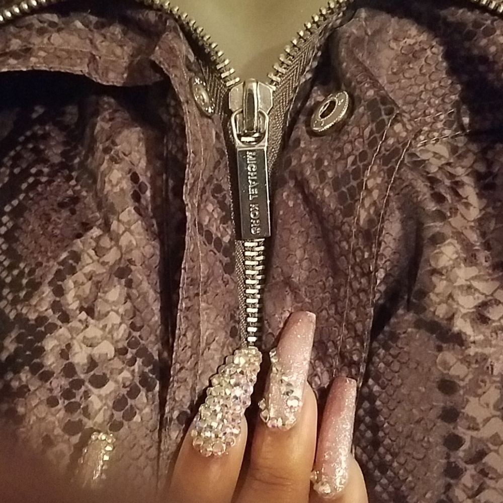 Michael Kors Snake Skin Python Rainjacket Brown S… - image 4